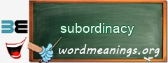 WordMeaning blackboard for subordinacy